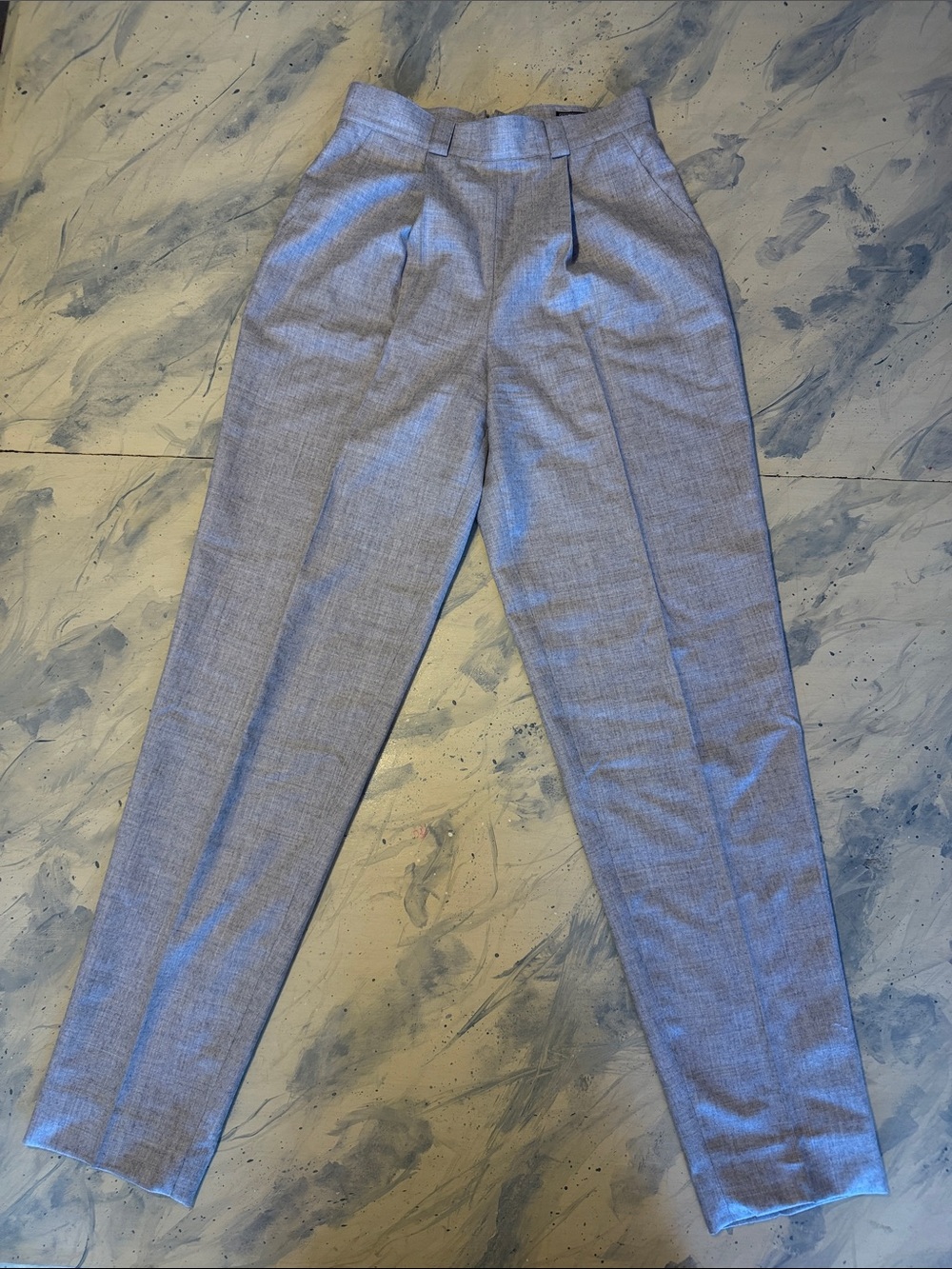 Versace Women’s Light Gray Cashmere Pleated Pants